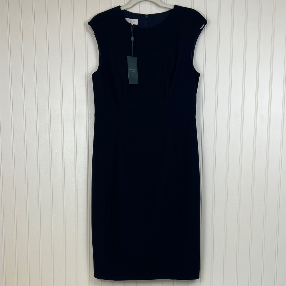 NWT Hobbs London Women’s Cait Cap Sleeve Sheath Navy Dress Size 8